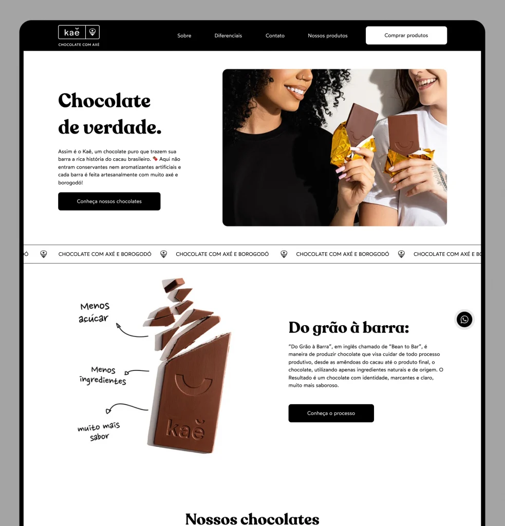 UI da Kaê Chocolates